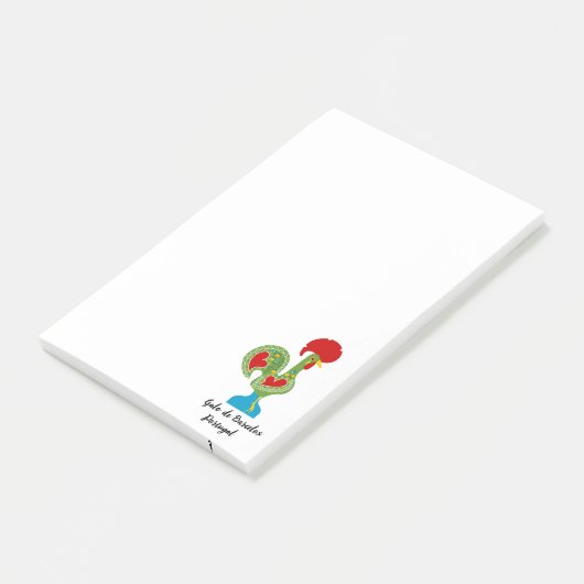 Post-it® Rooster portugais de la chance en vert (Incliné)