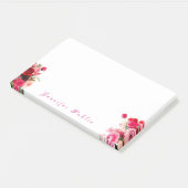 Post-it® Rose aquarelle écriture manuscrite Nom du script T (Incliné)