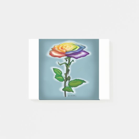 Post-it® Rose arc-en-ciel unique (Devant)