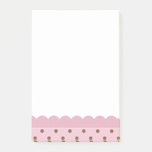 Post-it® Rose avec Pois Brown