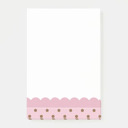 Post-it® Rose avec Pois Brown (Devant)