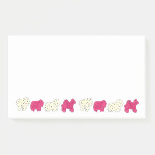 Post-it® Rose Blanc Cirque Zoo Animaux Cookies Crackies