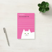 Post-it® Rose blanc de chat de Kitty (Bureau)