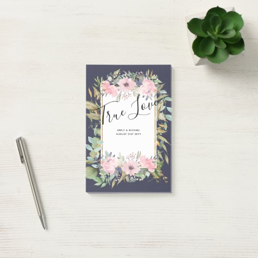 Post-it® Rose Blush Floral Sage Mariage (Bureau)