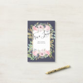 Post-it® Rose Blush Floral Sage Mariage (Sur un bureau)