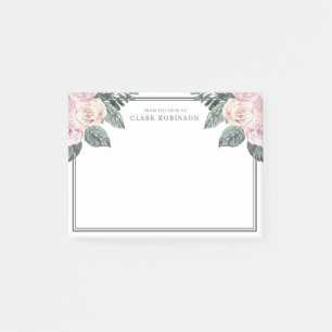 Post-it® Rose Brut Du Bureau Des Roses Aquarellés