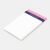 Post-it® Rose Chaud2 Blanc Marocain #5 Bleu Marine Monogram (Incliné)