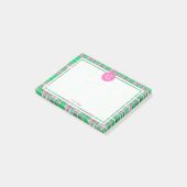 Post-it® Rose Chaude Vert Madras Patchwork Carreaux 1IR Cad (Incliné)