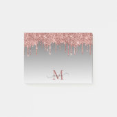Post-it® Rose Chic Parties scintillant or Blush Monogramme  (Devant)