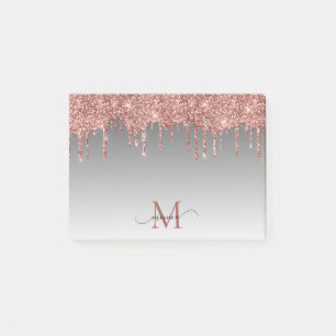 Post-it® Rose Chic Parties scintillant or Blush Monogramme