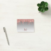 Post-it® Rose Chic Parties scintillant or Blush Monogramme  (Bureau)
