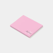 Post-it® Rose Clair Élégant Monogramme Noir et Blanc (Incliné)