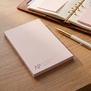 Post-it® Rose Clair Monogramme Personnalisé Personnel