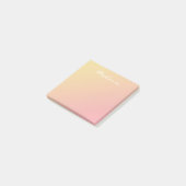 Post-it® Rose Corail Doré Ombré Moderne Script (Incliné)