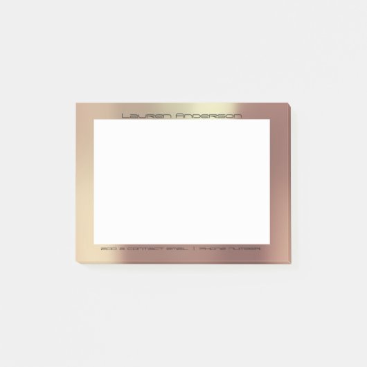 Post-it® Rose cuivre Gold Office personnalisé (Devant)