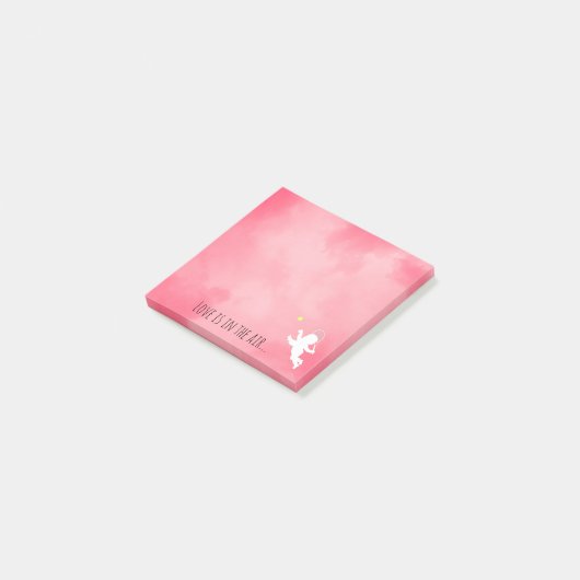Post-it® Rose Cupidon Avec Tennis Racket Amour (Incliné)