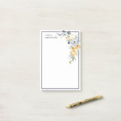 Post-it® Rose d'aquarelle ordonné de l'enseignant personnal (Sur un bureau)