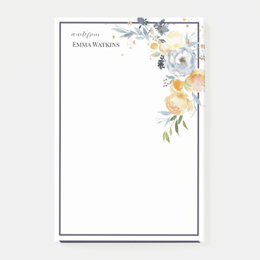 Post-it® Rose d'aquarelle ordonné de l'enseignant personnal (Devant)