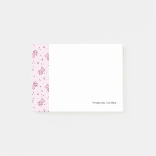 Post-it® Rose d'arrière - plan de nounours (Devant)