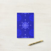 Post-it® Rose de boussole de bleu d'océan (Sur un bureau)
