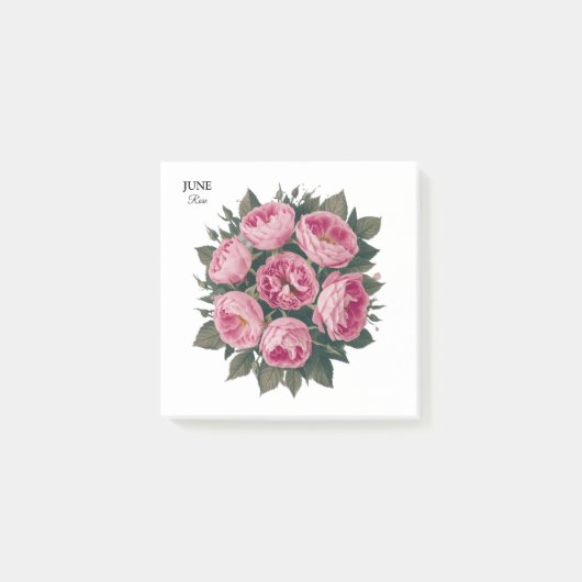 Post-it® Rose de juin : Fleur d'anniversaire personnalisée (Devant)