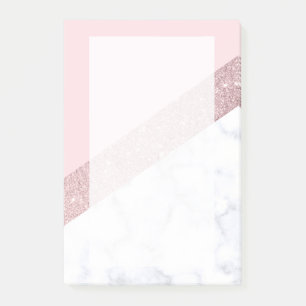 Post-it® rose de marbre blanc de parties scintillantes