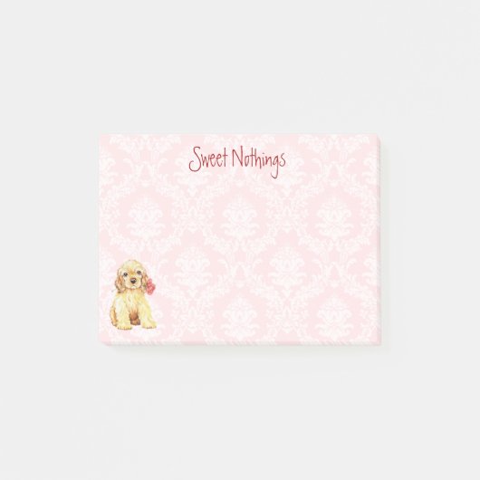 Post-it® Rose de Valentine Cocker Spaniel (Devant)
