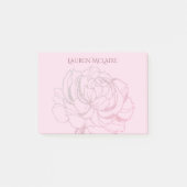 Post-it® Rose Dorée sur Notes de Nom Élégant Rose (Devant)