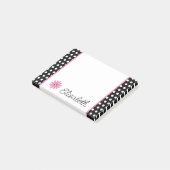 Post-it® Rose et noir avec Pois blancs Personnalisé (Incliné)