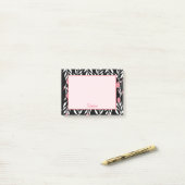 Post-it® Rose et noir Joli floral (Sur un bureau)