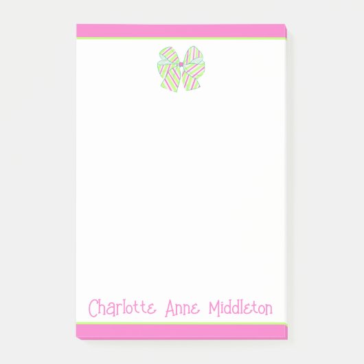 Post-it® Rose et vert Préparé Arc personnalisé (Devant)