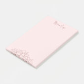 Post-it® rose féminin simple floral minimal botanique (Incliné)