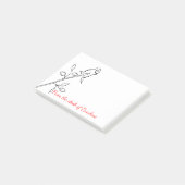 Post-it® Rose Fleur Noir & Blanc - Amour (Incliné)