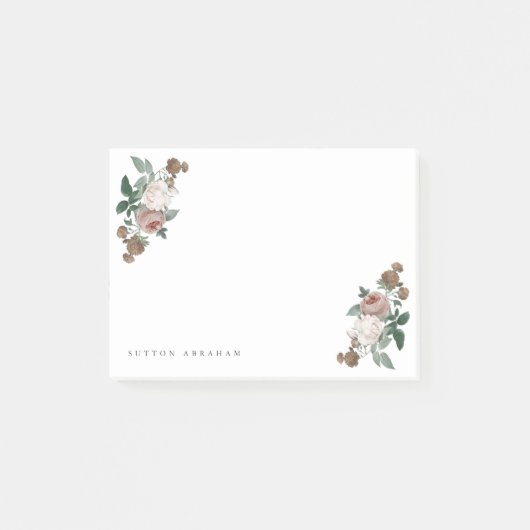 Post-it® Rose Florale Vintage Rose Pâle (Devant)