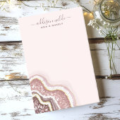 Post-it® Rose Gold Blush Rose Pailleté Géode d'Agate Entrep