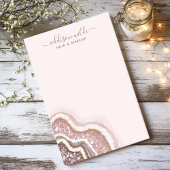 Post-it® Rose Gold Blush Rose Pailleté Géode d'Agate Entrep