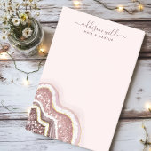 Post-it® Rose Gold Blush Rose Pailleté Géode d'Agate Entrep