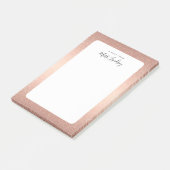 Post-it® Rose Gold Faux Parties scintillant Monogramme Ense (Incliné)
