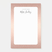 Post-it® Rose Gold Faux Parties scintillant Monogramme Ense (Devant)