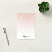 Post-it® Rose Gold Faux Parties scintillant Ombre Nom perso (Bureau)