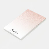 Post-it® Rose Gold Faux Parties scintillant Ombre Nom perso (Incliné)