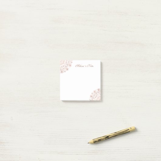 Post-it® Rose Gold Floral Mandala (Sur un bureau)