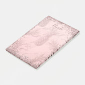 Post-it® Rose Gold Glitter Ananas Tropical Chic (Incliné)