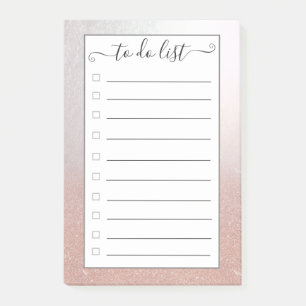Post-it® Rose gold pailleté ombre "liste de choses à faire"