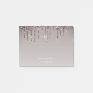 Post-it® Rose Gold Parties scintillant Business Staff Monog