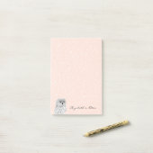 Post-it® Rose Gold Parties scintillant Cute Owl Ajouter un  (Sur un bureau)