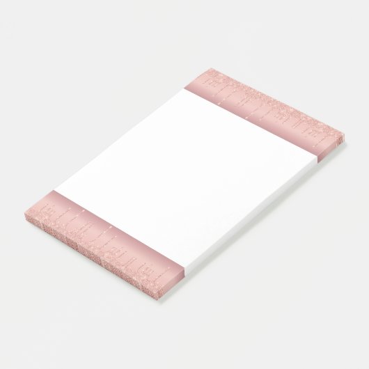 Post-it® Rose Gold Parties scintillant encadré Notes collan (Incliné)