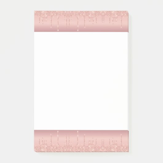Post-it® Rose Gold Parties scintillant encadré Notes collan (Devant)