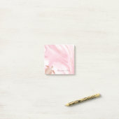 Post-it® Rose Gold Turtle Blush Marble Monogramme Votre Nom (Sur un bureau)