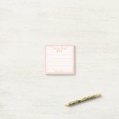 Post-it® Rose Gold Votre Nom Et Coeurs Merci (Sur un bureau)